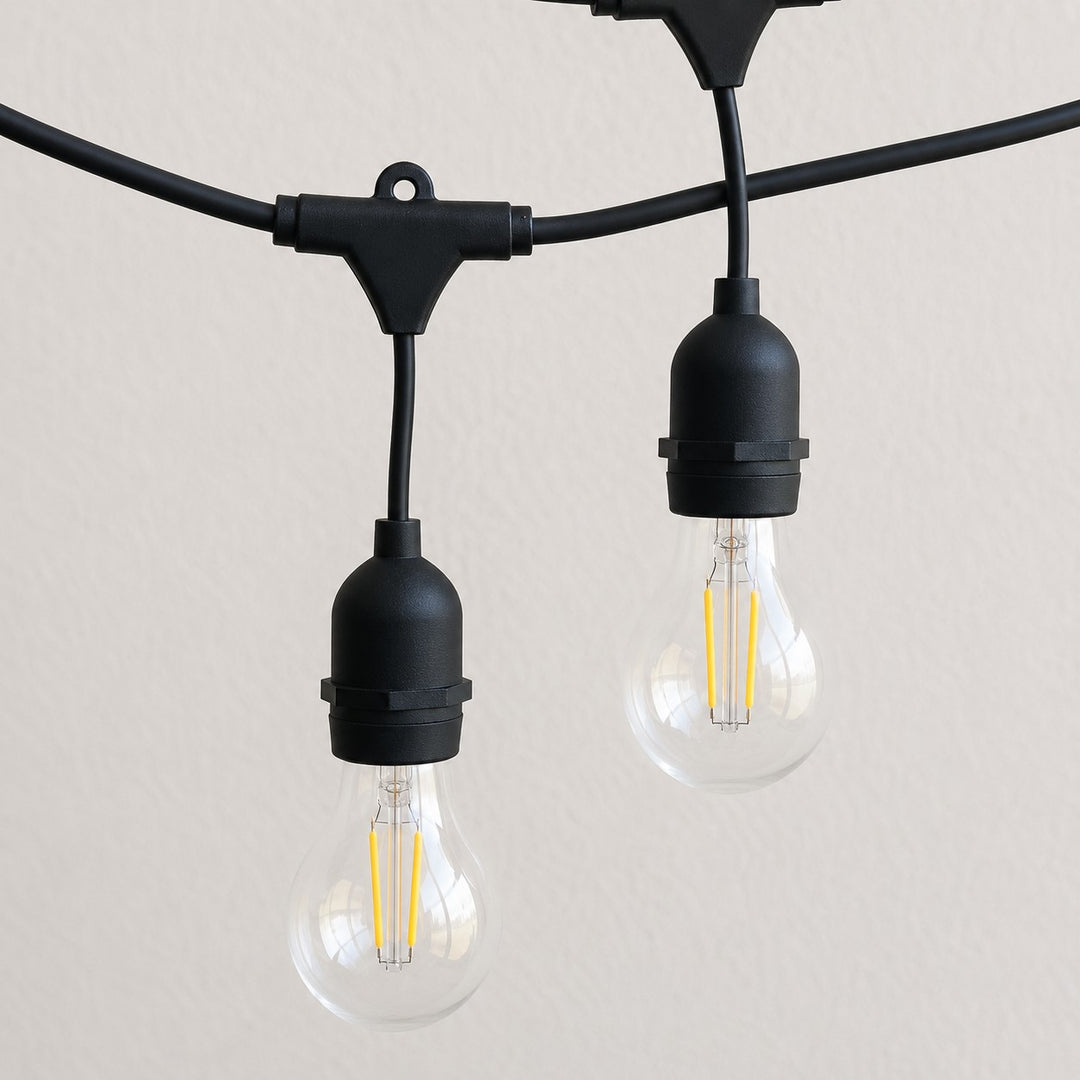 Festoon Lights | A60 Clear Bulb | 10m 10 Bulbs | Drop Hang | Connectable