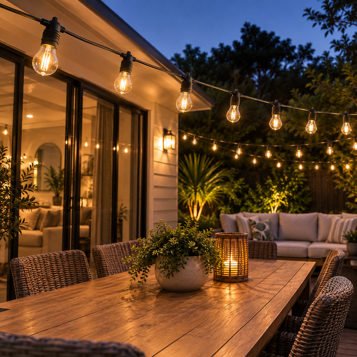 A60 Clear Bulb  | 10m 20 Bulbs | Flush Mount Dimmable Festoon Lights