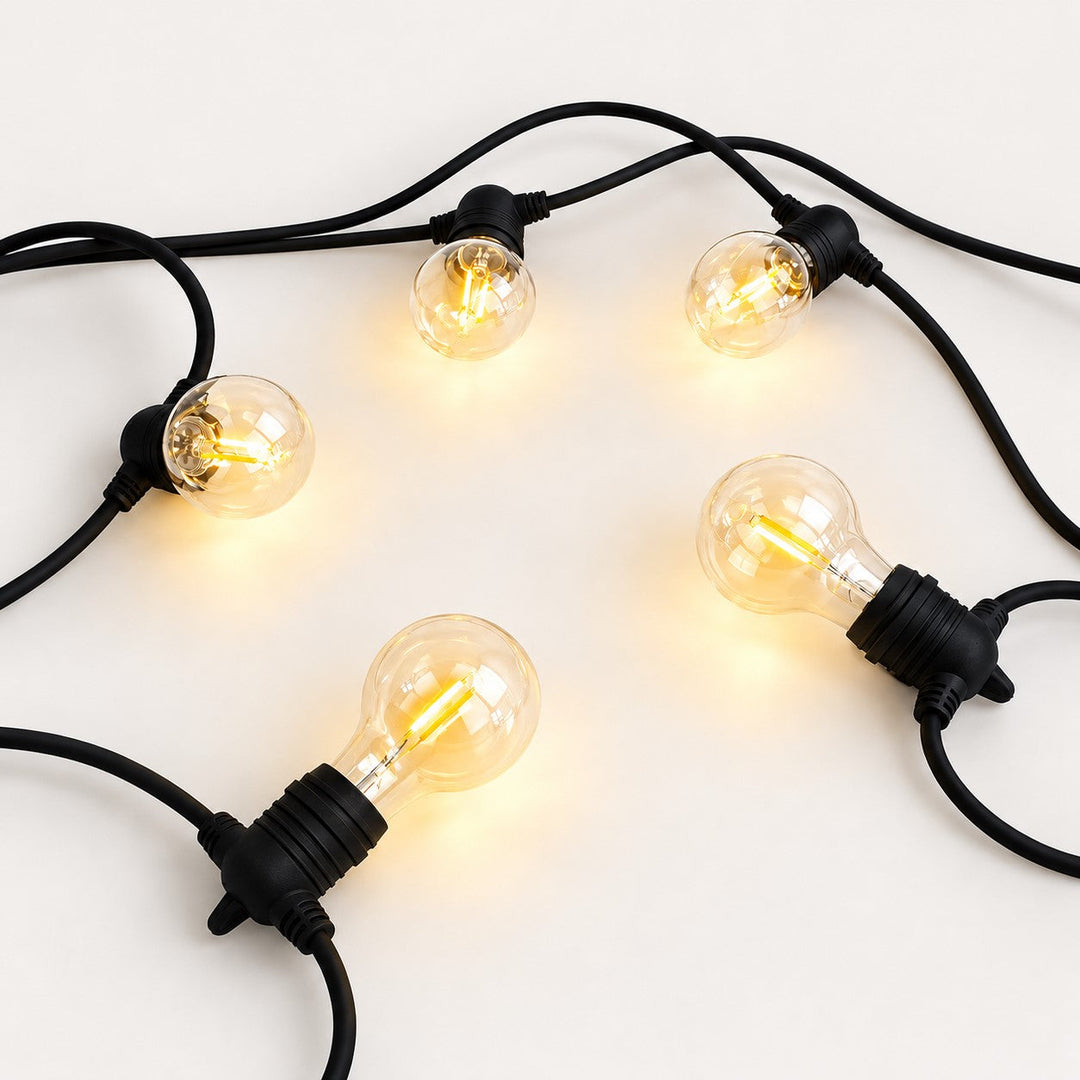 A60 Clear Bulb  | 10m 20 Bulbs | Flush Mount Dimmable Festoon Lights