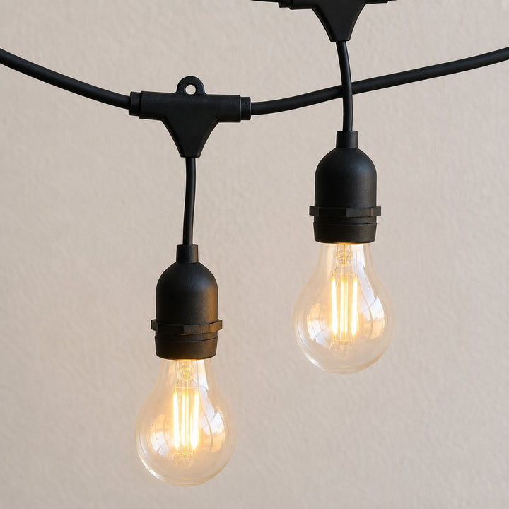 Festoon Lights | A60 Clear Bulb | 5m 10 Bulbs | Drop Hang | Connectable