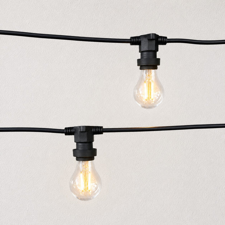 A60 Clear Bulb Festoon Lights | 10m 10 Bulbs | Flat Flush Mount