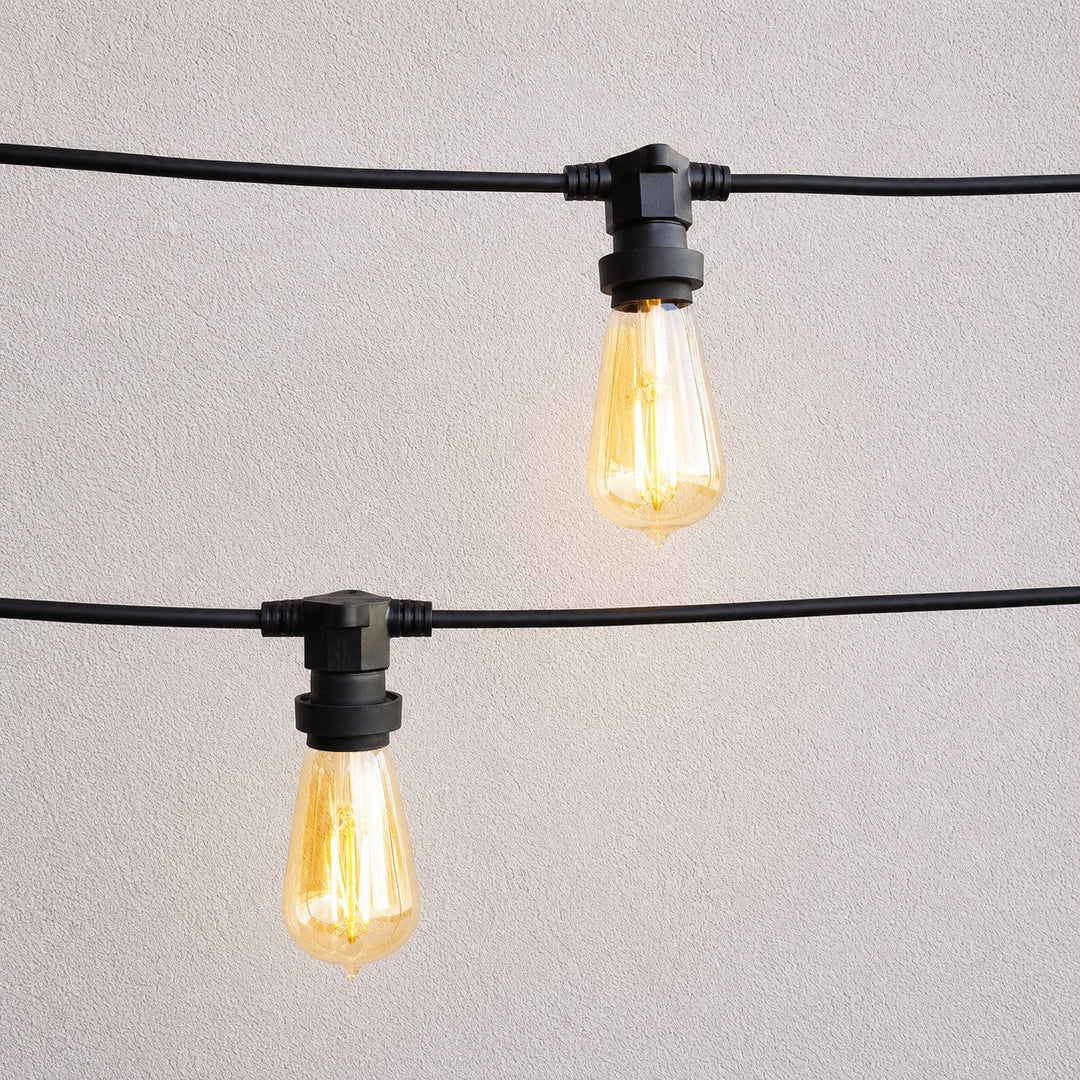ST58 Amber Bulb | 10m 10 Bulbs | Flat Flush Mount Dimmable Festoon Lights
