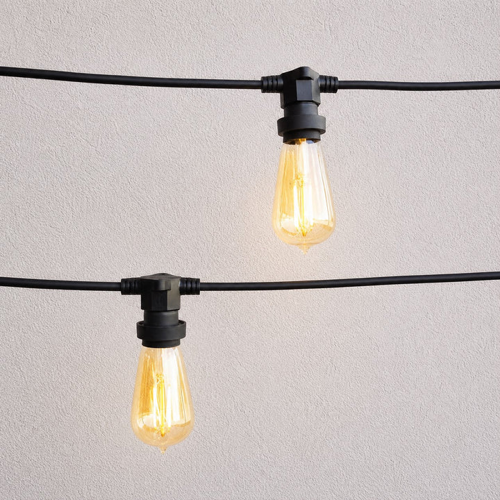 ST58 Amber Bulb | 10m 10 Bulbs | Flat Flush Mount Dimmable Festoon Lights