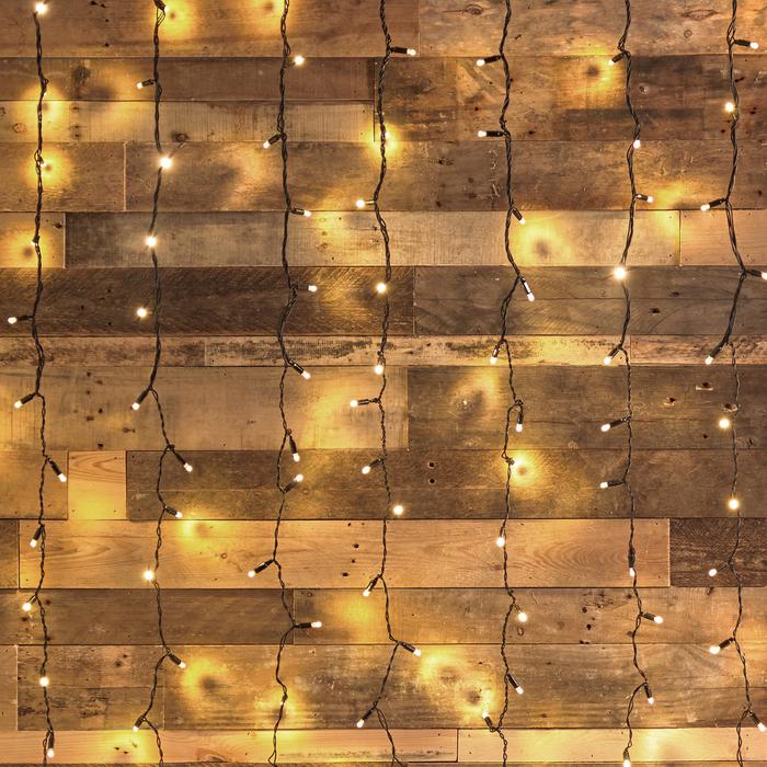 Outdoor Curtain Fairy Lights | 2m x 2m Black Rubber | Connectable | Pro Series