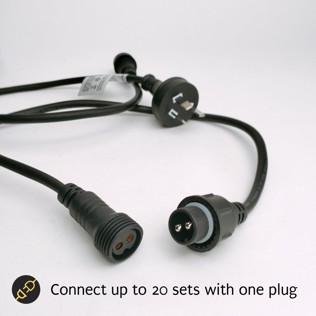Festoon Lights | ST58 Clear Bulb | 5m 10 Bulbs | Flush Mount | Connectable