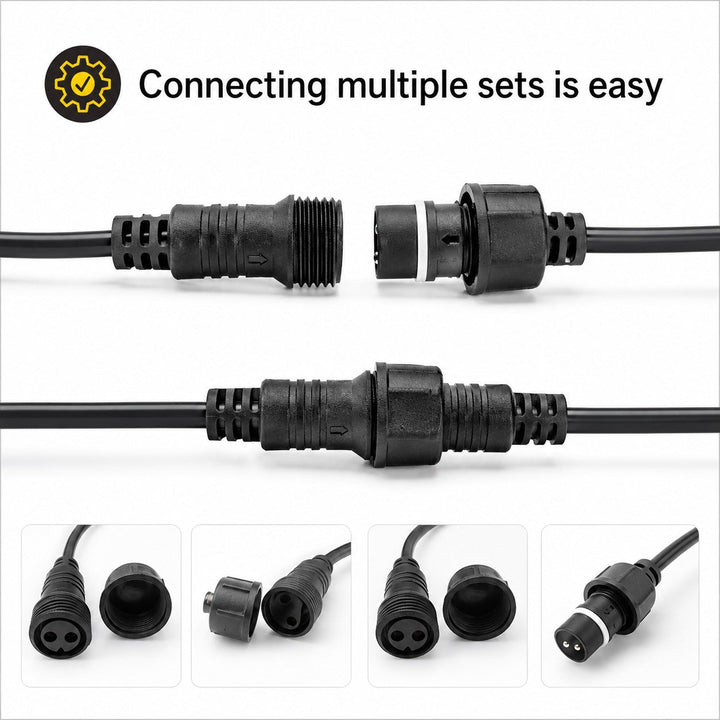 S14 Bulb | 10m 10 Bulbs | Flat Flush Mount Festoon Lights