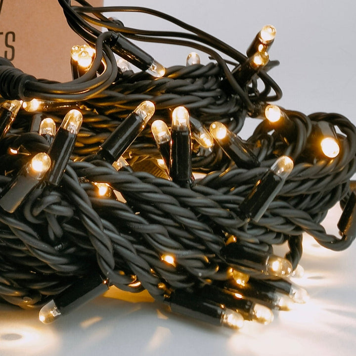 Outdoor Curtain Fairy Lights | 2m x 2m Black Rubber | Connectable | Pro Series