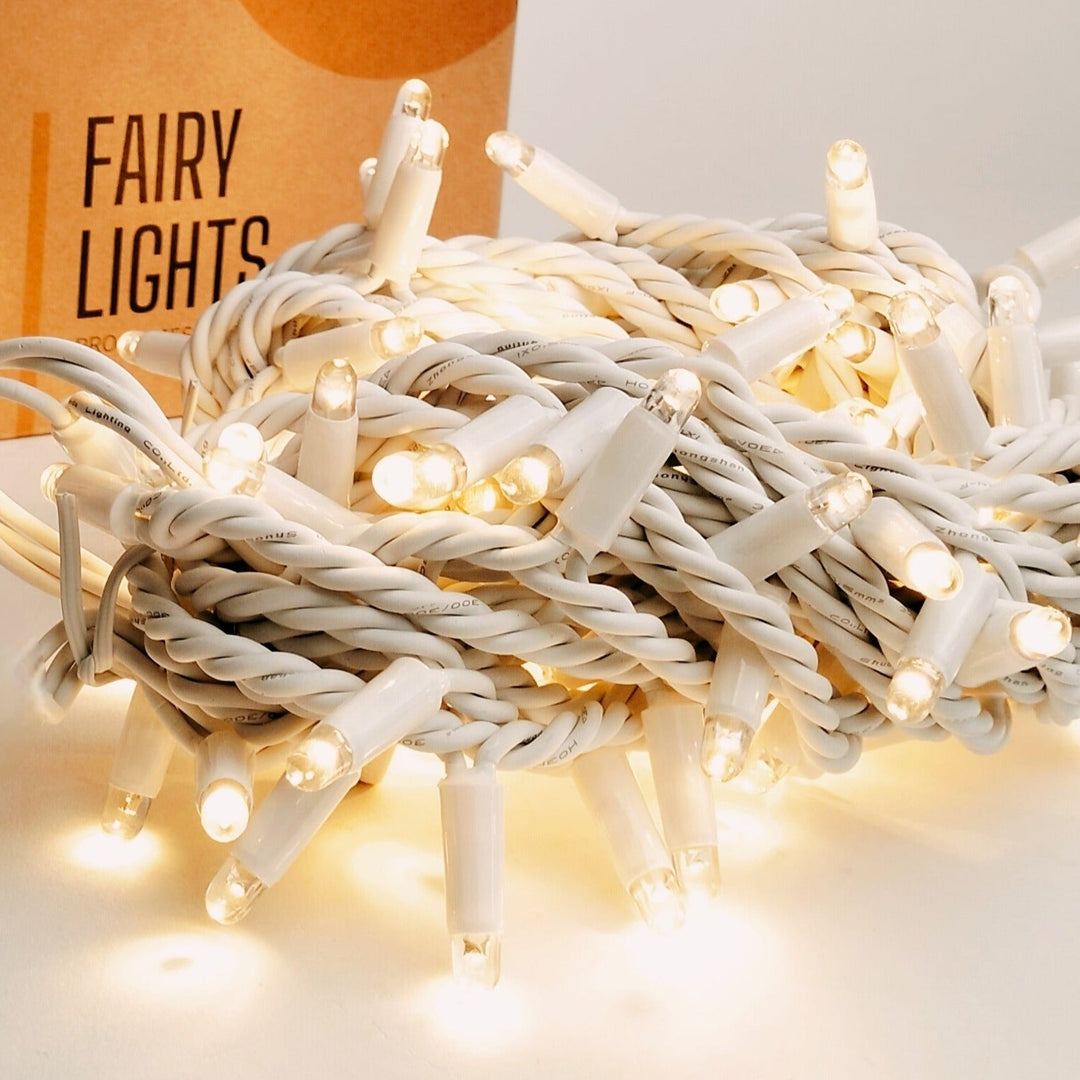 Pro Series | Low Voltage Outdoor Fairy Lights | White Rubber Cable | Connectable
