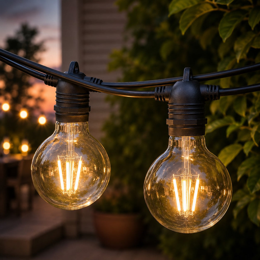 Festoon Lights | G80 Clear Bulb | 10m 10 Bulbs | Flush Mount | Connectable
