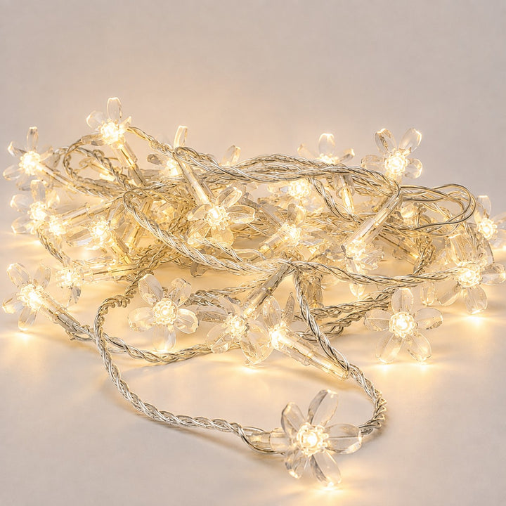 Indoor & Outdoor Flower Fairy Lights | 10m | Connectable  | Clear PVC Cable | Core Series
