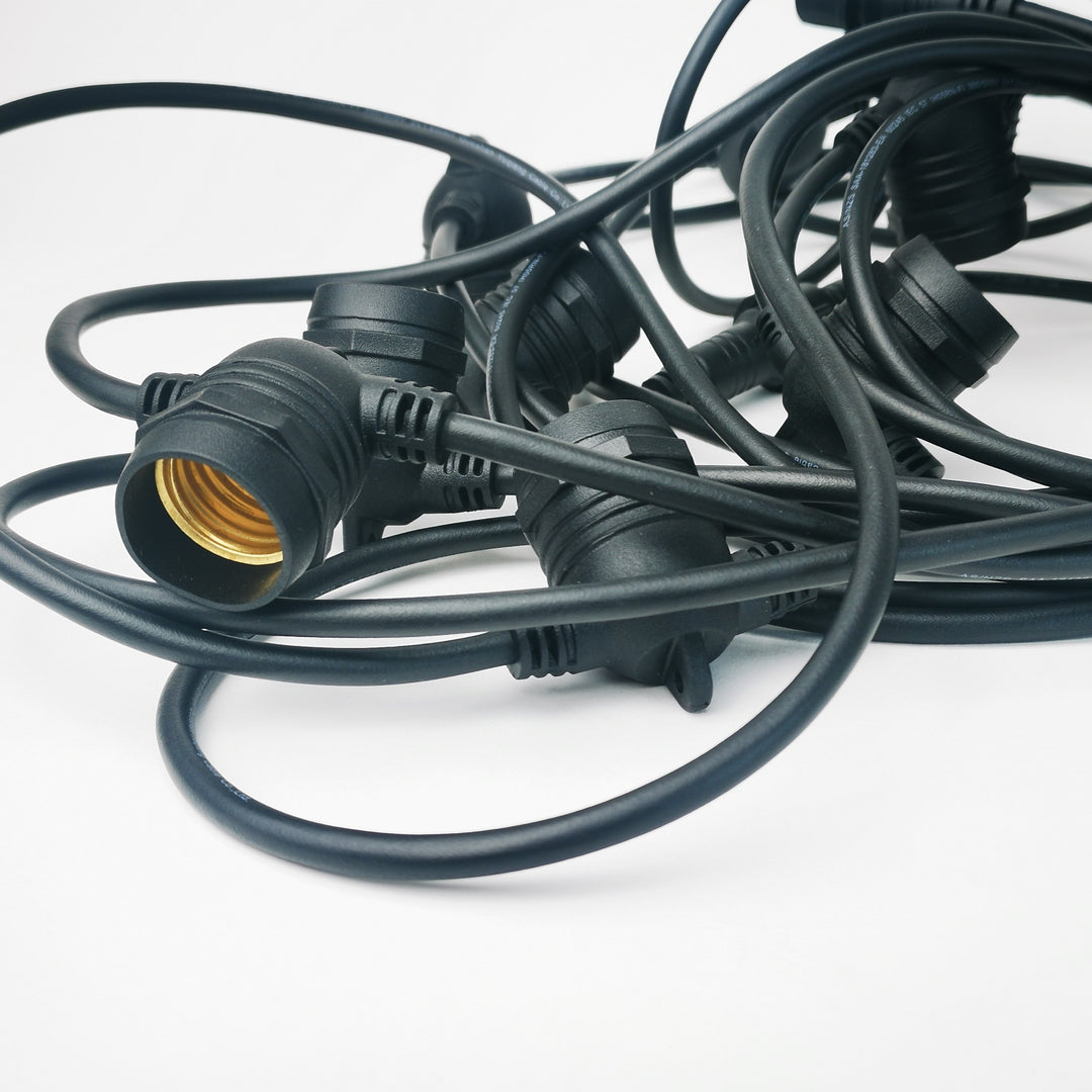 A19 Amber Bulb | 5m 10 Bulbs | Flush Mount Dimmable Festoon Lights