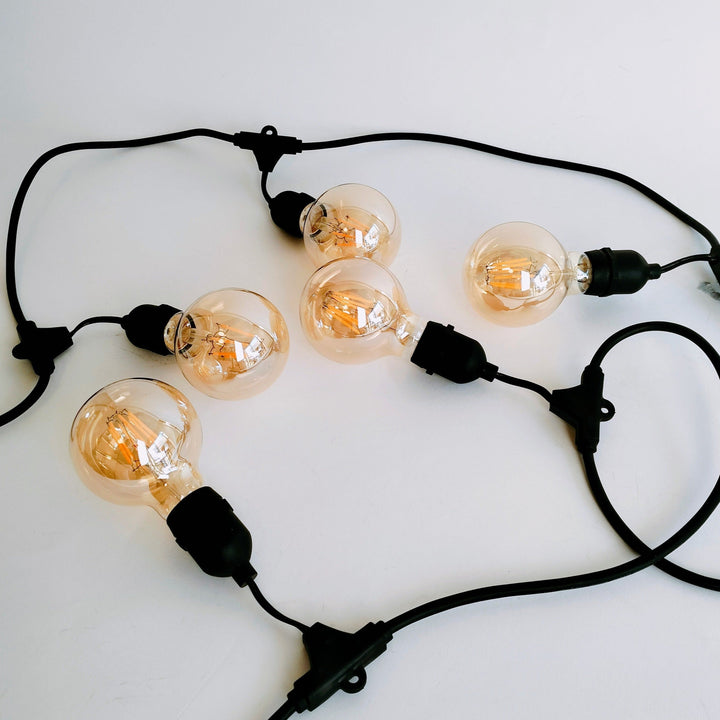 G80 Amber Bulb | 5m 10 Bulbs | Drop Hang Dimmable Festoon Lights