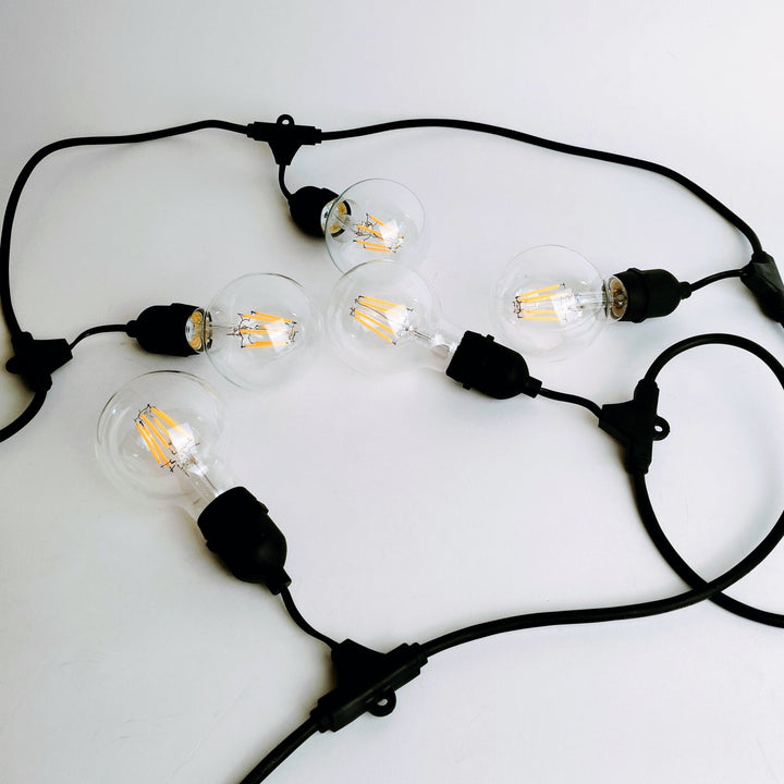 G80 Clear Bulb | 5m 10 Bulbs | Drop Hang Dimmable Festoon Lights