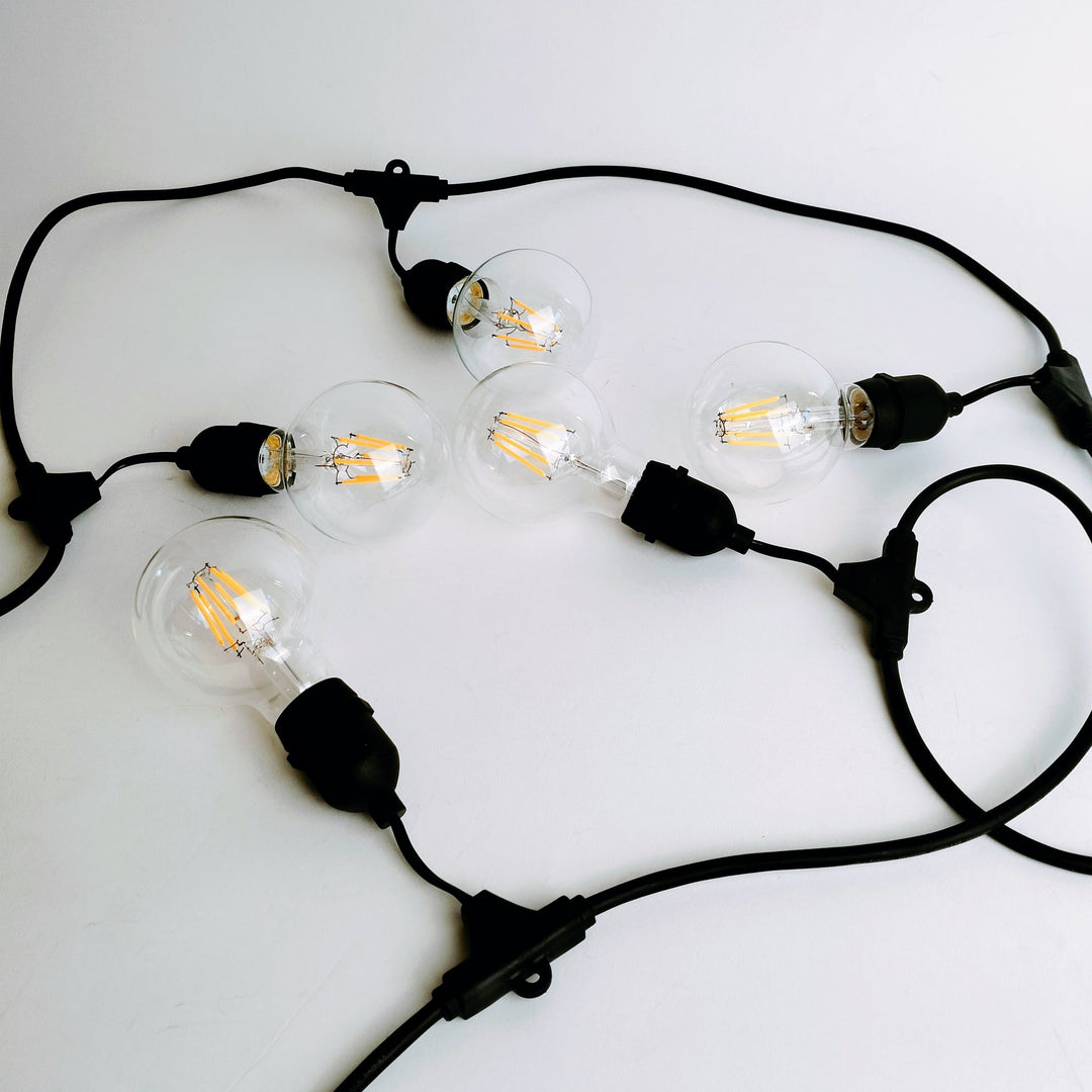 G80 Clear Bulb | 10m 20 Bulbs | Drop Hang Dimmable Festoon Lights