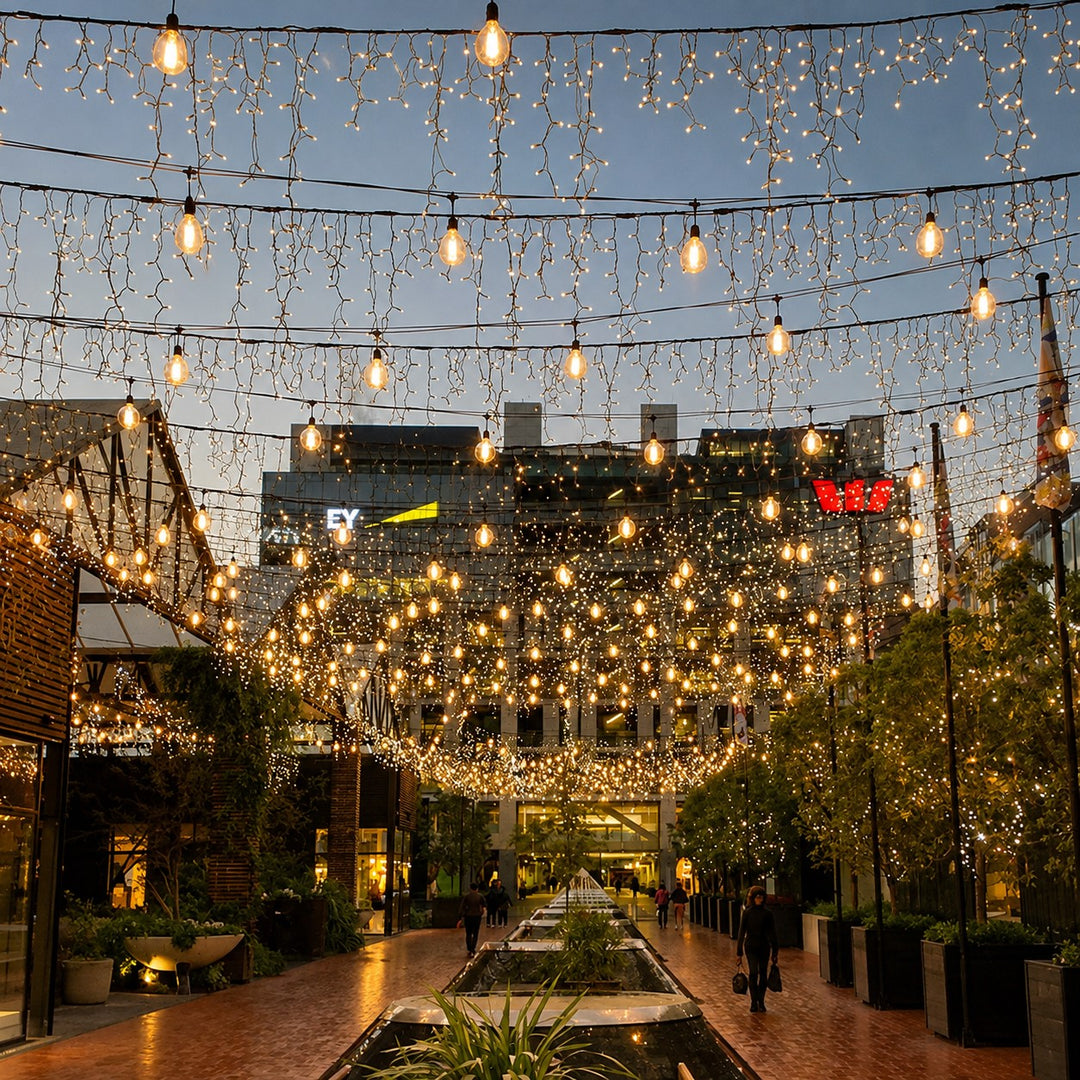 Festoon Lights | G80 Clear Bulb | 5m 10 Bulbs | Drop Hang | Connectable