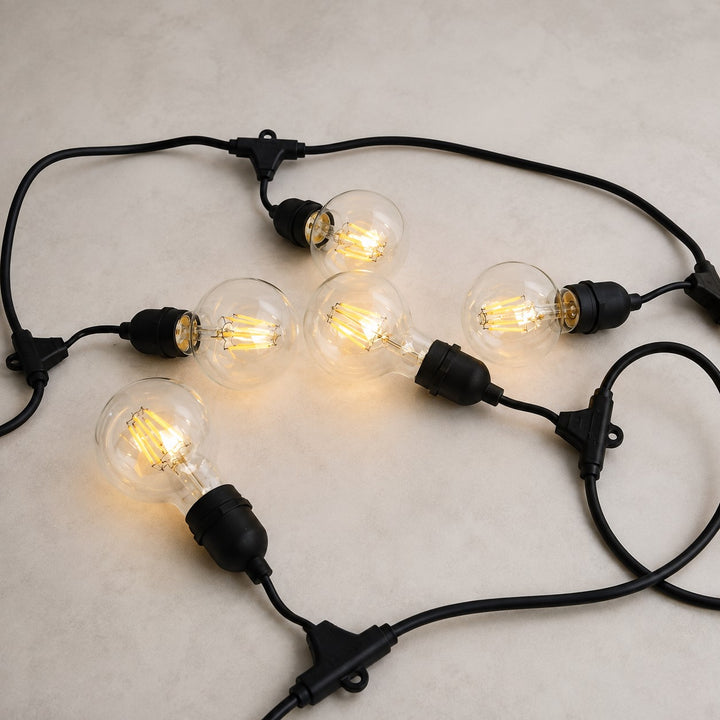 Festoon Lights | G80 Clear Bulb | 5m 10 Bulbs | Drop Hang | Connectable