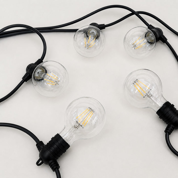 Festoon Lights | G80 Clear Bulb | 10m 10 Bulbs | Flush Mount | Connectable