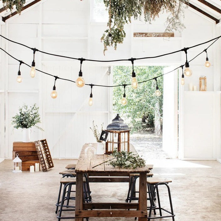 G80 Amber Bulb | 5m 10 Bulbs | Drop Hang Dimmable Festoon Lights