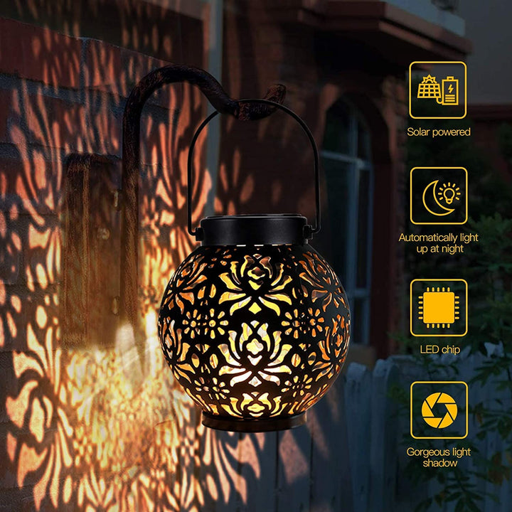 Flower Pattern Moroccan Solar Lantern