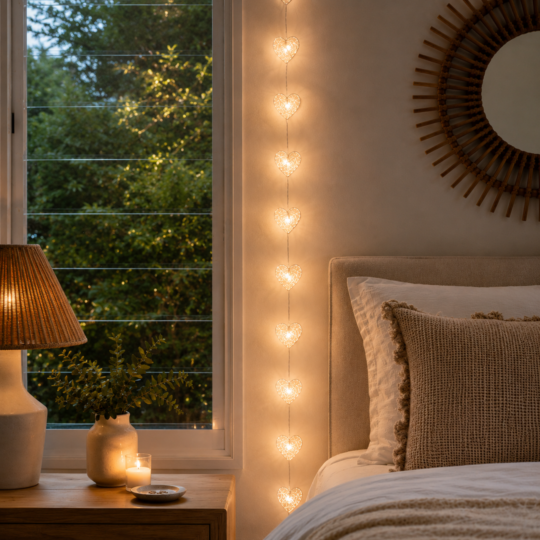20 Heart Fairy Lights | 2.7m | USB | Decorative Indoor