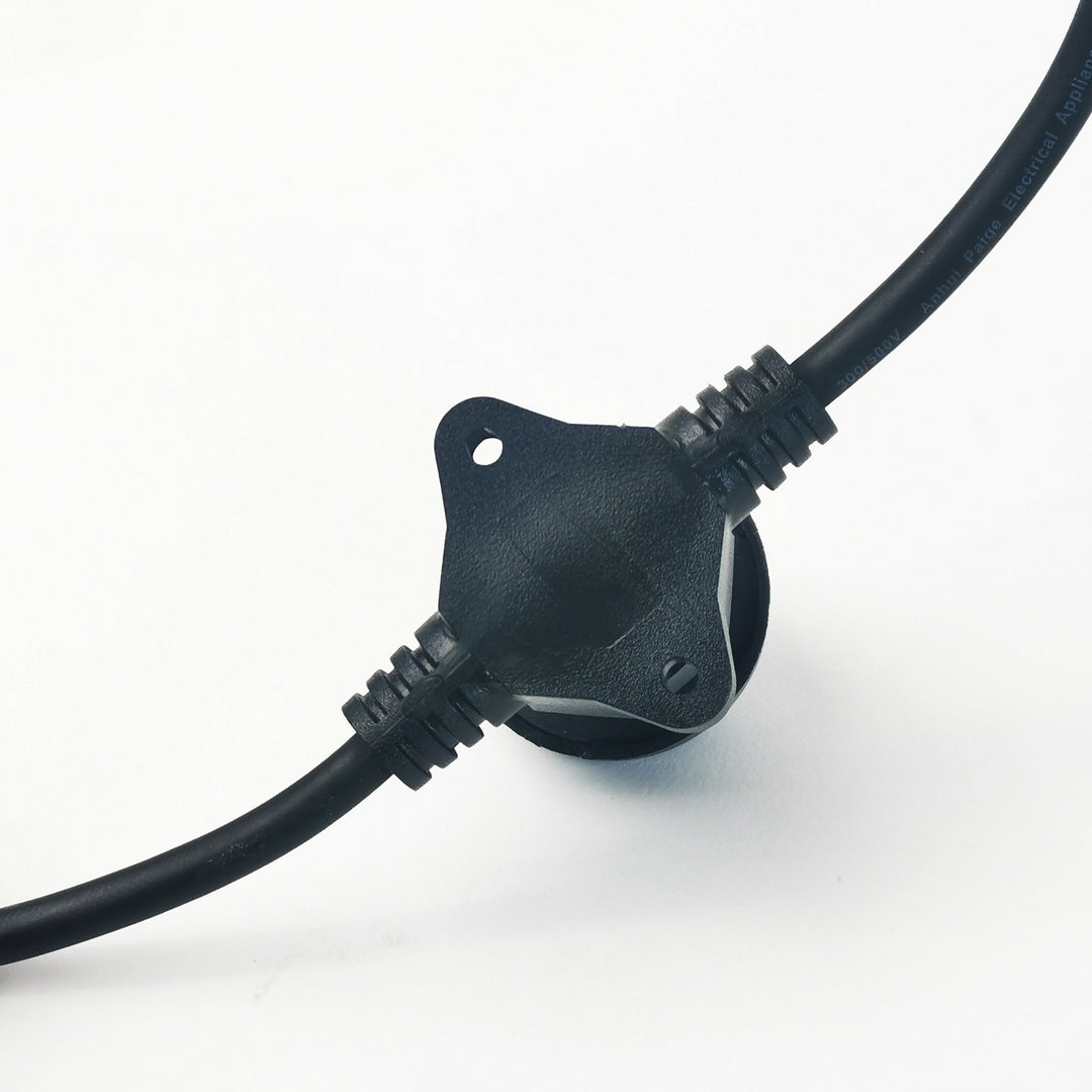 10m Festoon Light String | 10 Lamp Bases | Flat Flush Mount