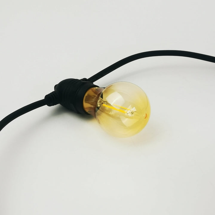 Flush Mount Festoon Lights | A60 Amber Bulbs | Connectable & Dimmable