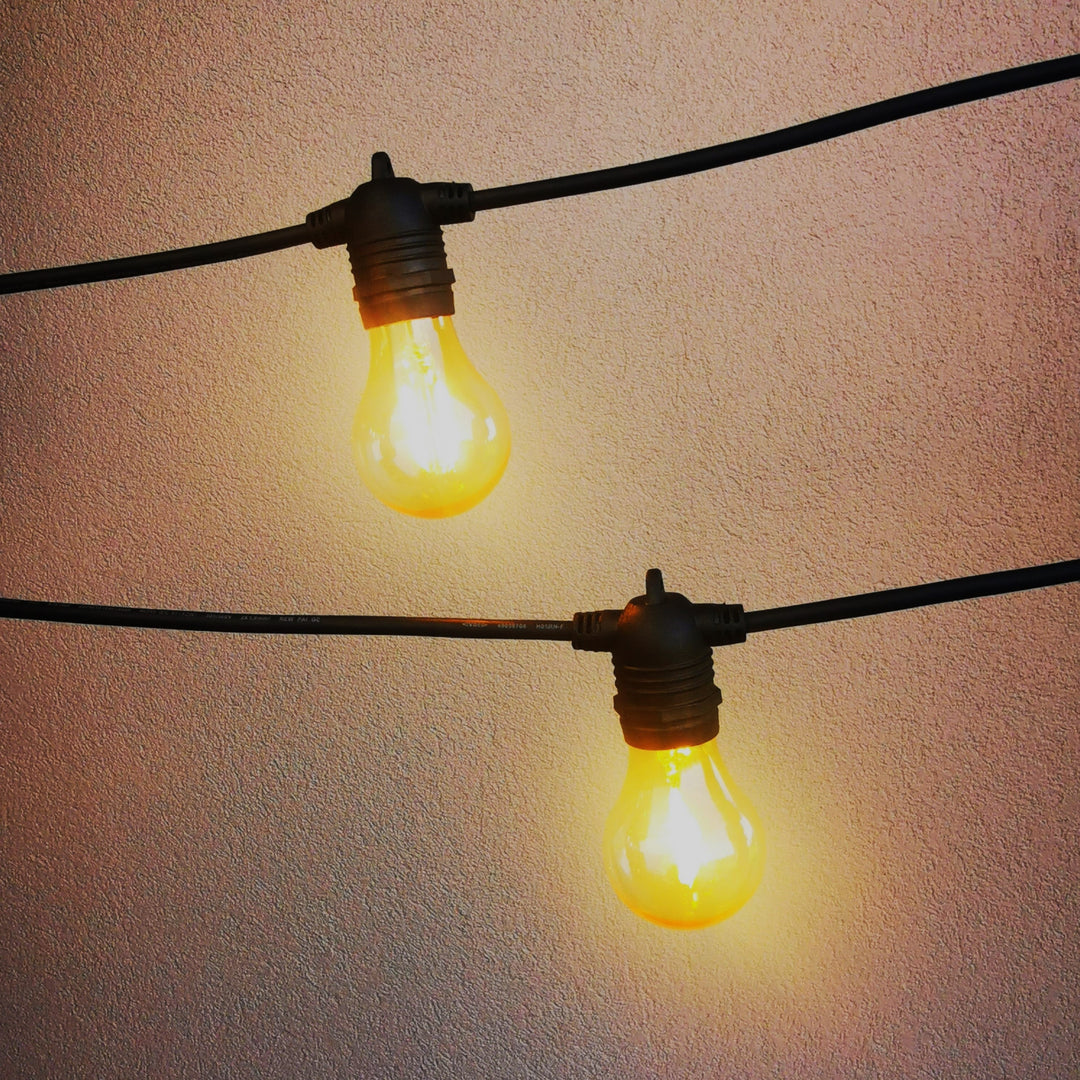 Flush Mount Festoon Lights | A60 Amber Bulbs | Connectable & Dimmable