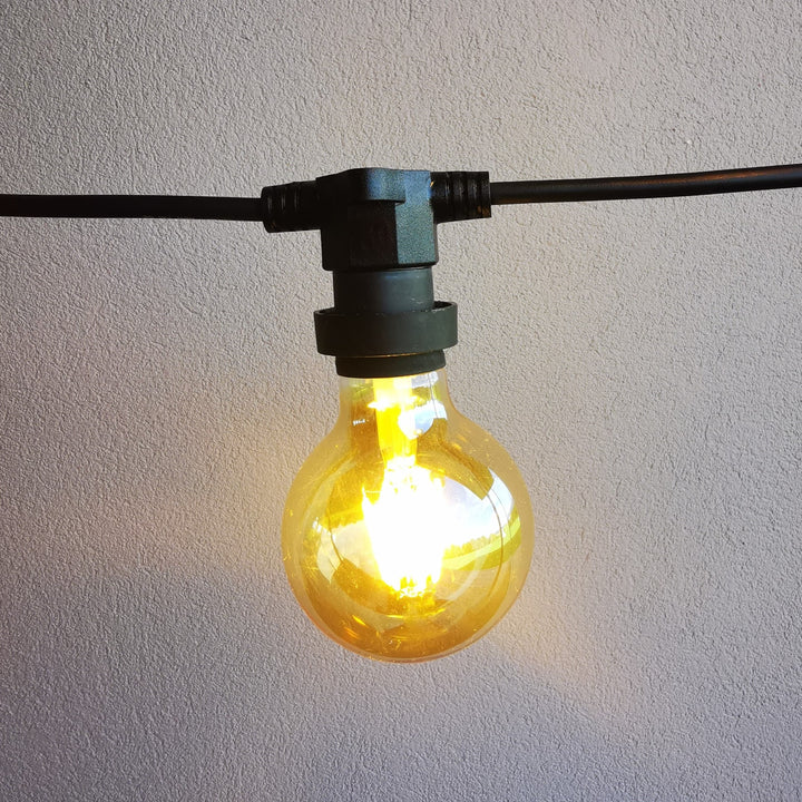 G80 Amber Bulb  | 10m 10 Bulbs | Flat Flush Mount Festoon Lights