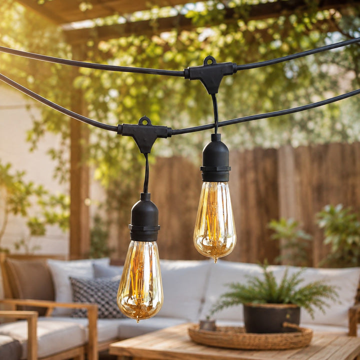 Festoon Lights | ST58 Amber Bulb | 5m 10 Bulbs | Drop Hang | Connectable