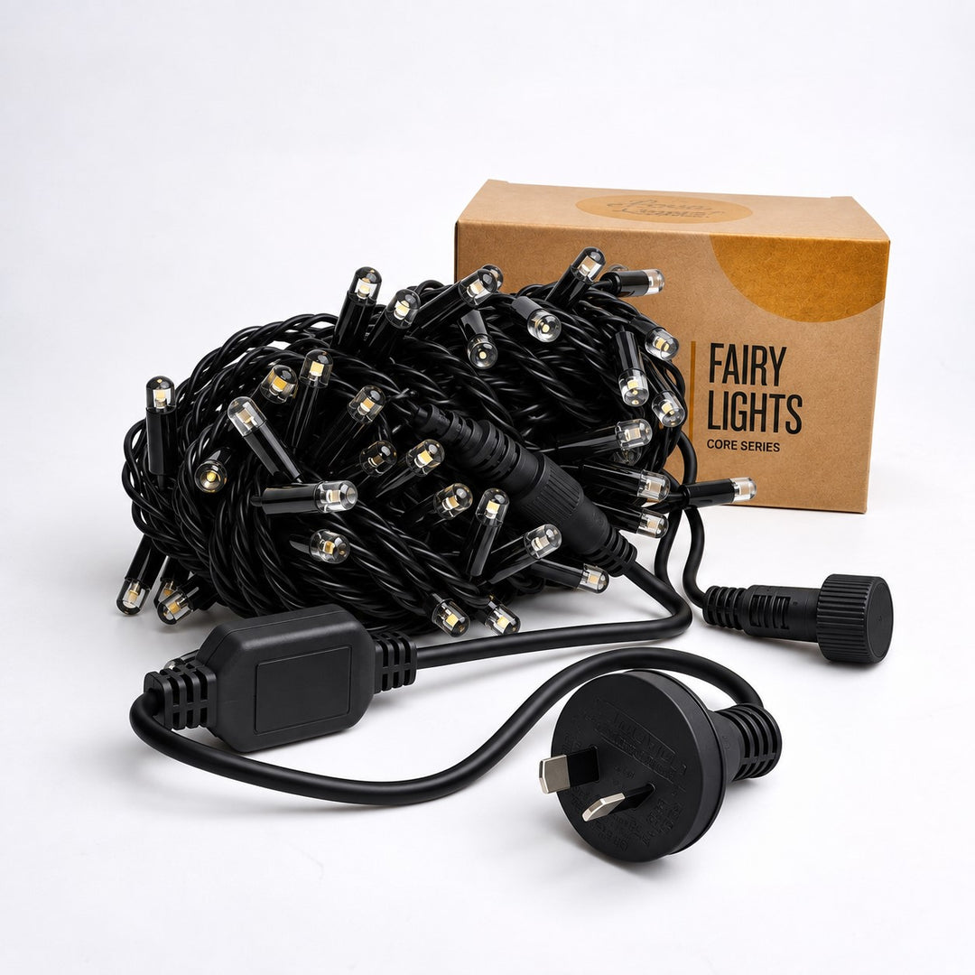 Indoor & Outdoor Fairy Lights | 10m | Connectable | Black PVC Cable | Core Series