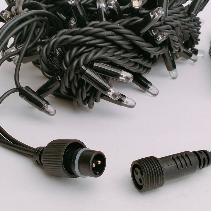 Outdoor Curtain Fairy Lights | 2m x 2m Black Rubber | Connectable | Pro Series