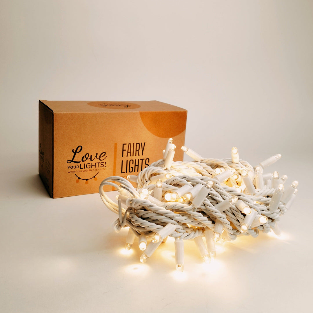 Pro Series | Low Voltage Outdoor Fairy Lights | White Rubber Cable | Connectable