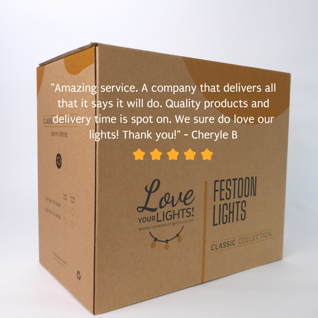 Flush Mount Festoon Lights | ST58 Clear Bulbs | Connectable & Dimmable