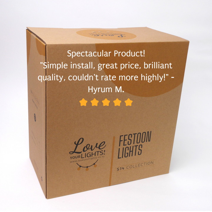 S14 Clear Bulb | 10m 20 Bulbs | Flush Mount Dimmable Festoon Lights