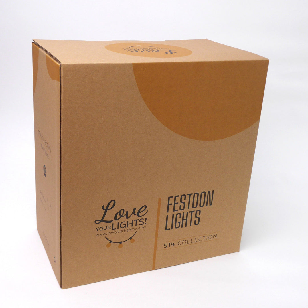 S14 Clear Bulb | 5m 10 Bulbs | Drop Hang | Dimmable Festoon Lights