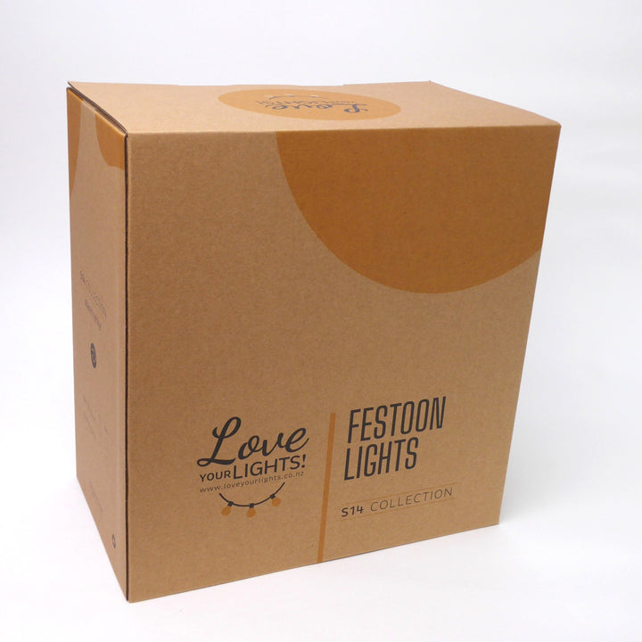 S14 Clear Bulb | 5m 10 Bulbs | Drop Hang | Dimmable Festoon Lights