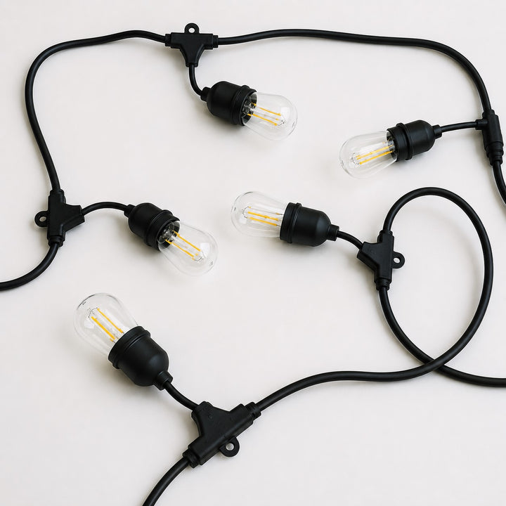 Festoon Lights | S14 Bulb | 10m Bulbs | Drop Hang | Connectable