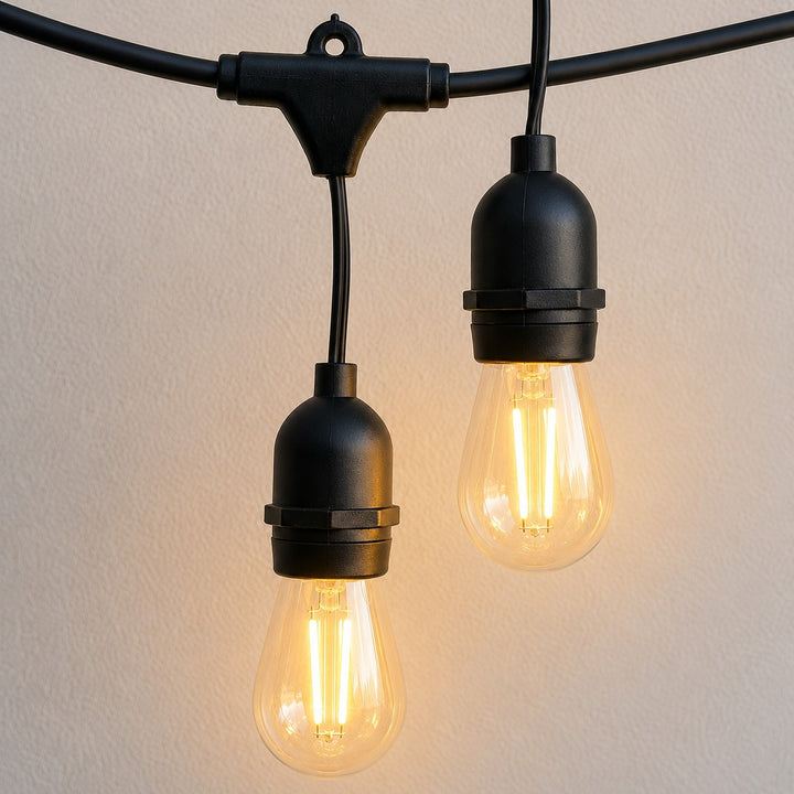 Festoon Lights | S14 Bulb | 10m Bulbs | Drop Hang | Connectable