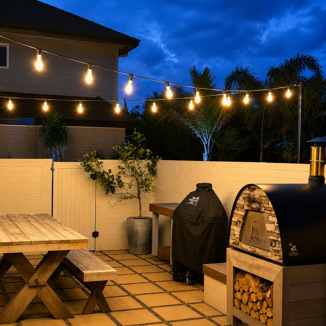 Festoon Lights | ST58 Amber Bulb | 10m 10 Bulbs | Flush Mount | Connectable