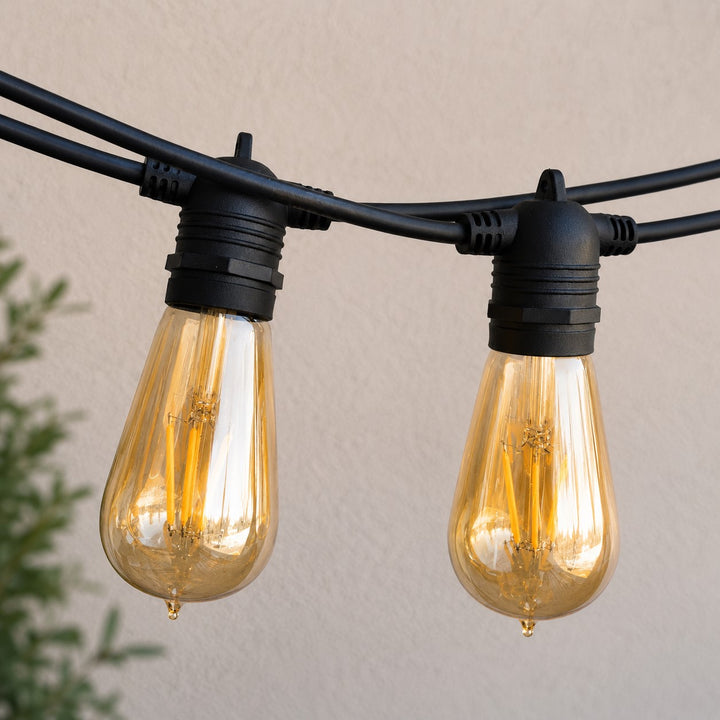 Festoon Lights | ST58 Amber Bulb | 10m 10 Bulbs | Flush Mount | Connectable