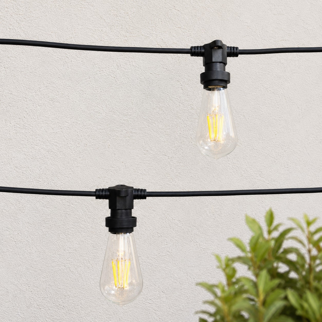 ST58 Clear Bulb | 10m 10 Bulbs | Flat Flush Mount Dimmable Festoon Lights