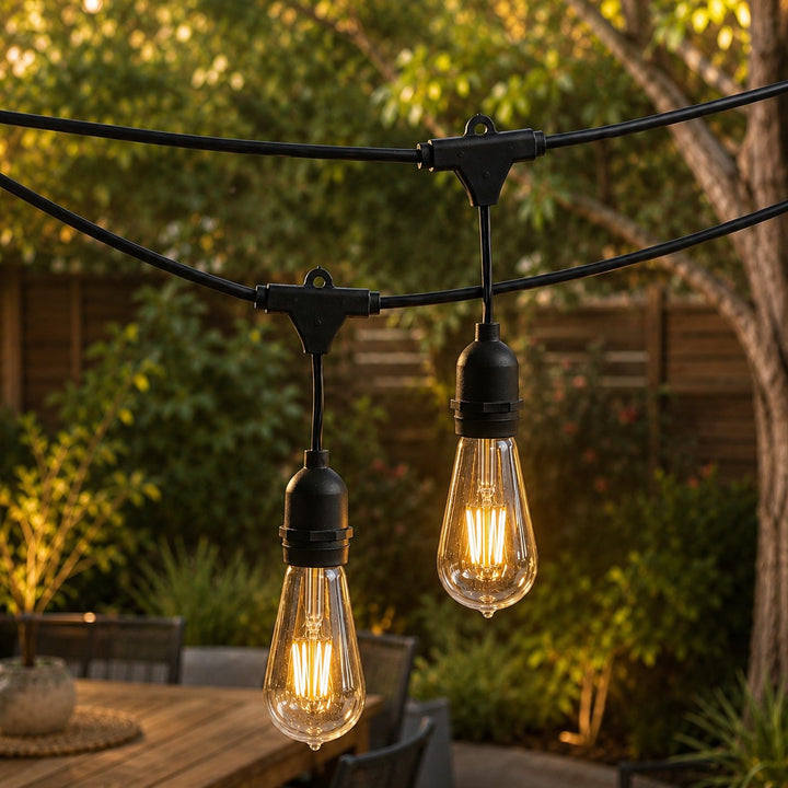 Festoon Lights | ST58 Clear Bulb | 5m 10 Bulbs | Drop Hang | Connectable