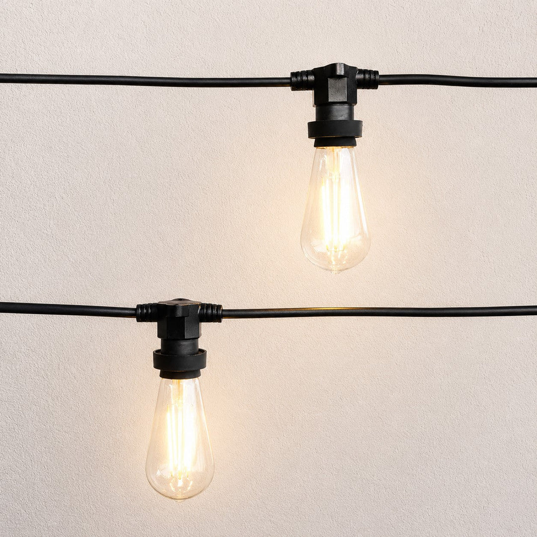 ST58 Clear Bulb | 10m 10 Bulbs | Flat Flush Mount Dimmable Festoon Lights
