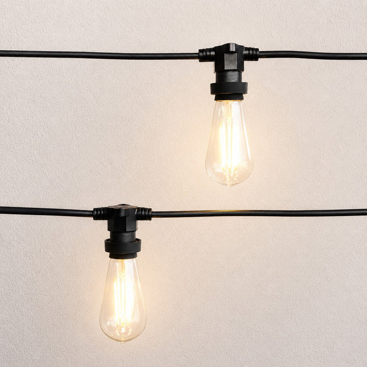 ST58 Clear Bulb | 10m 10 Bulbs | Flat Flush Mount Dimmable Festoon Lights