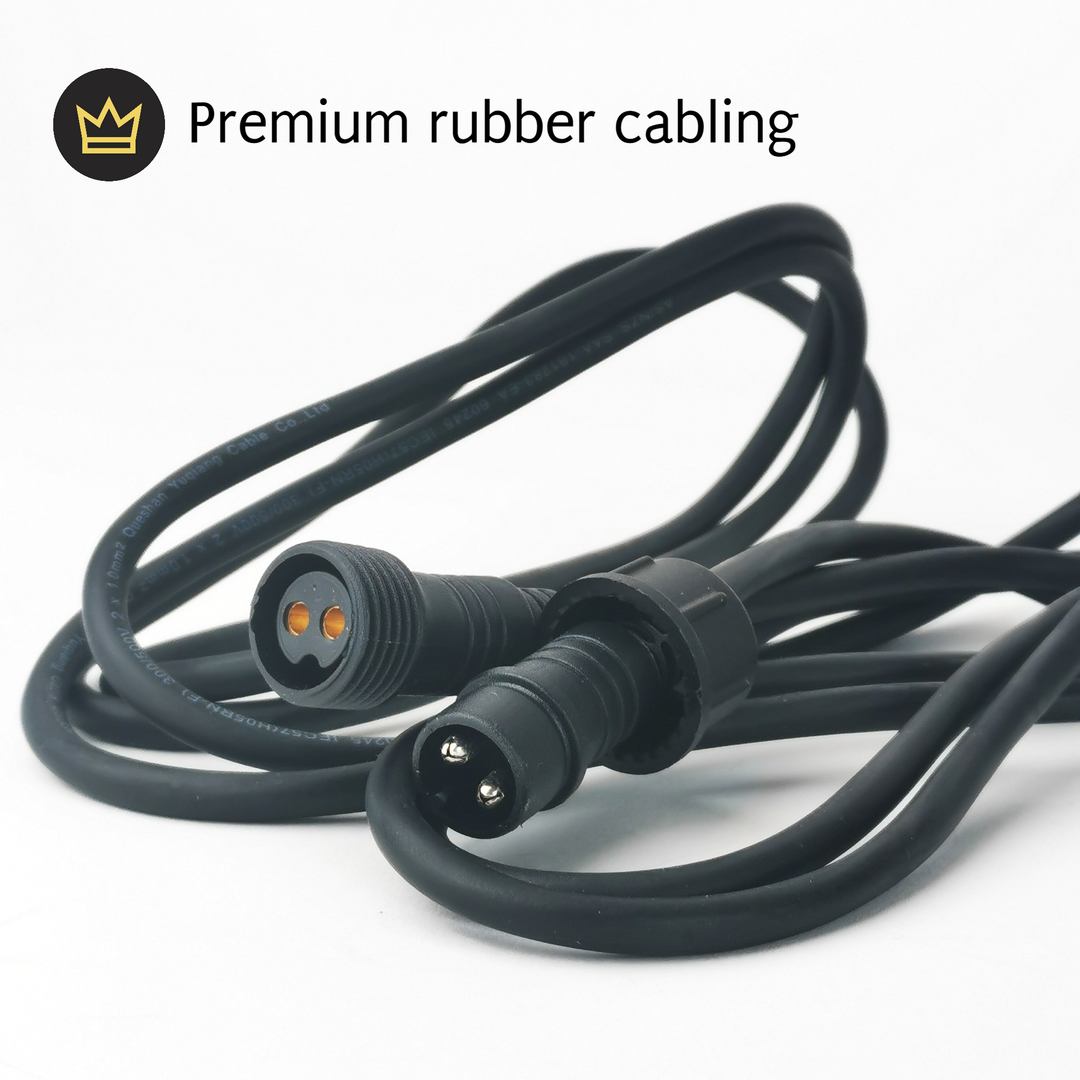 S14 Clear Bulb | 15m 15 Bulbs | Drop Hang Dimmable Festoon Lights