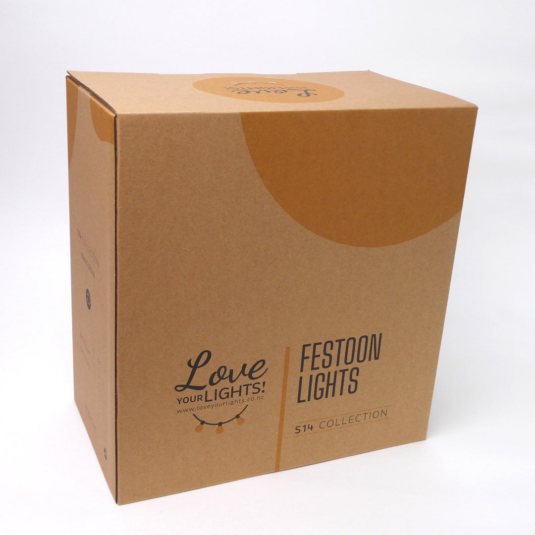 ST58 Clear Bulb | 15m 15 Bulbs | Drop Hang Dimmable Festoon Lights