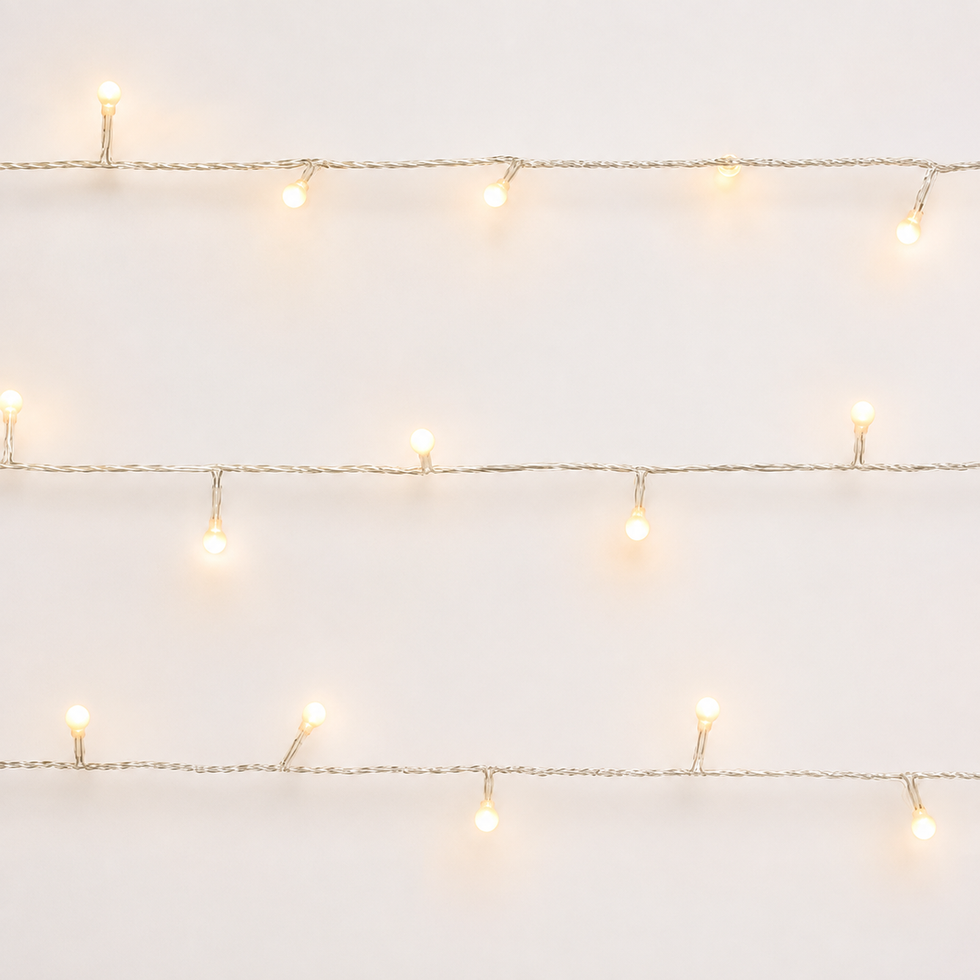 White Ball Fairy Lights | 40 LED Bulbs | Decorative Indoor