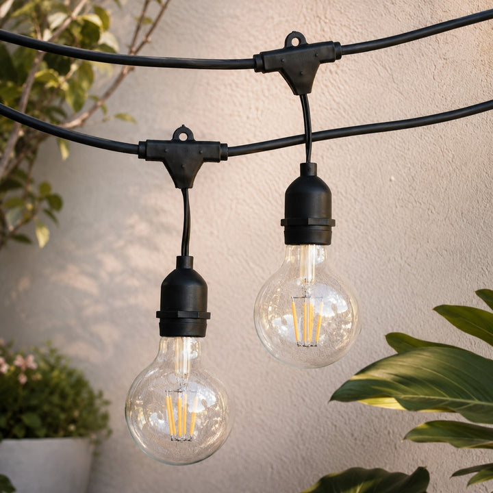Festoon Lights | G80 Clear Bulb | 5m 10 Bulbs | Drop Hang | Connectable