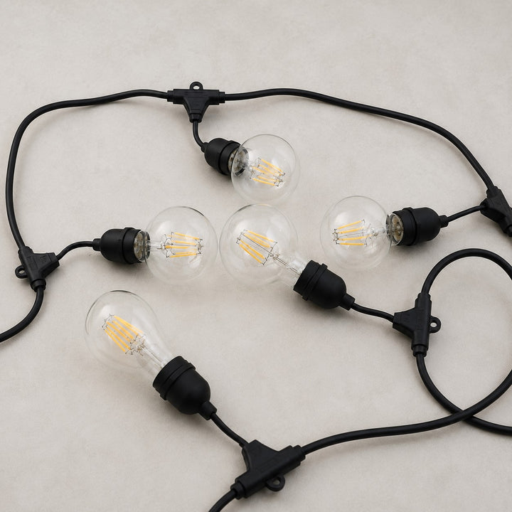 Festoon Lights | G80 Clear Bulb | 5m 10 Bulbs | Drop Hang | Connectable