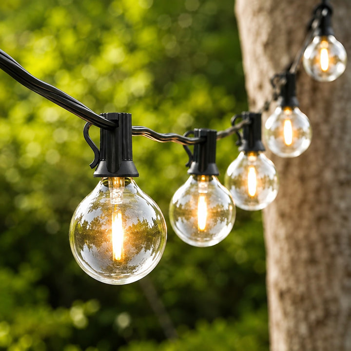 Solar G40 Clear Festoon Lights | 7.6m 25 Bulbs